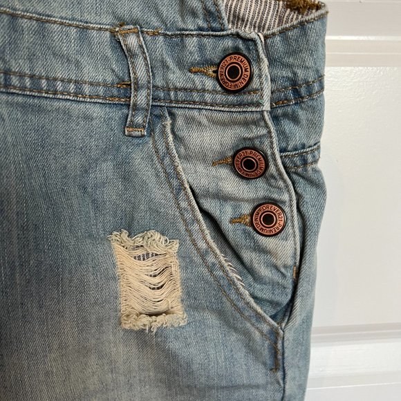 Forever 21 Distressed Denim Overalls | Size 28 - Picture 4 of 8